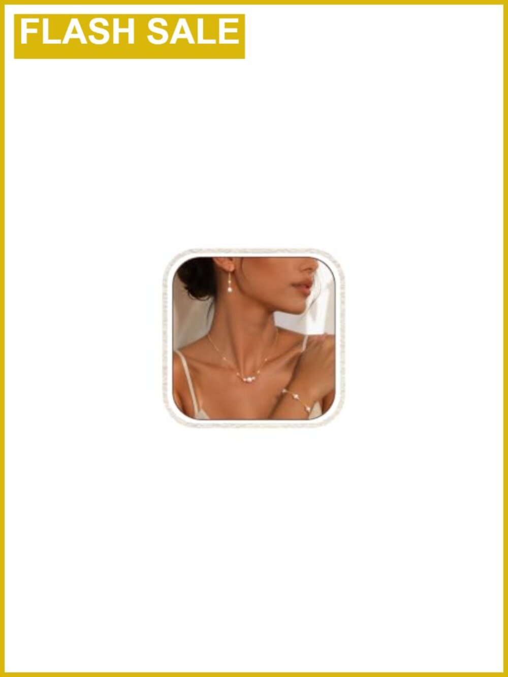 Pearl Jewelry Set Gold Plated Necklace Bracelet Earrings Wedding